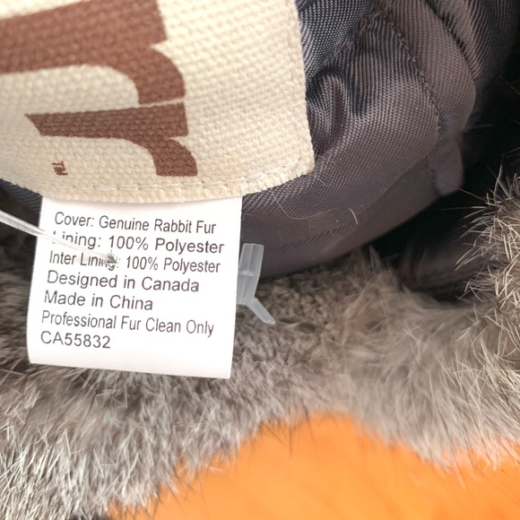 Gray Rabbit Fur Trapper Hat - Picture 7 of 15